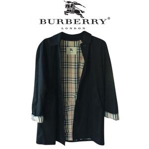 Burberry Black Coat with Plaid Lining